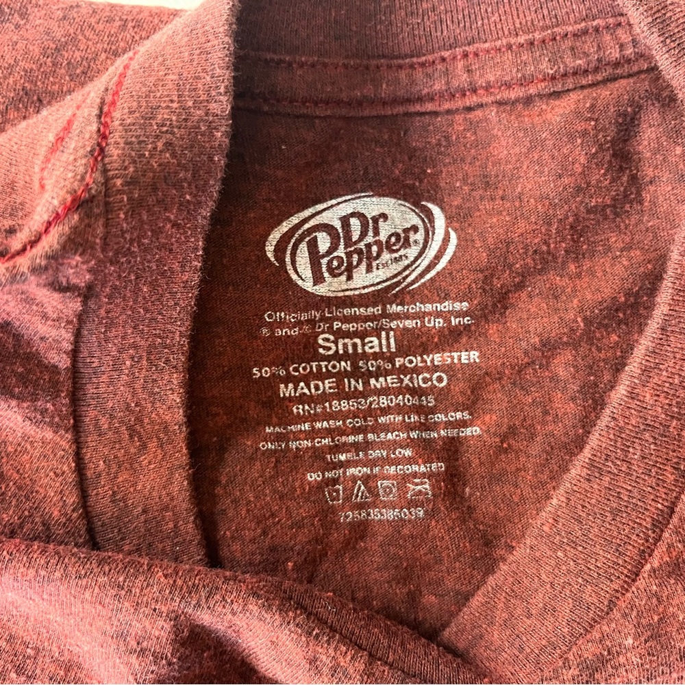 Dr Pepper Short Sleeve Graphic Tee in Deep Brick Red - Women's Casual Top - Picture 3 of 8